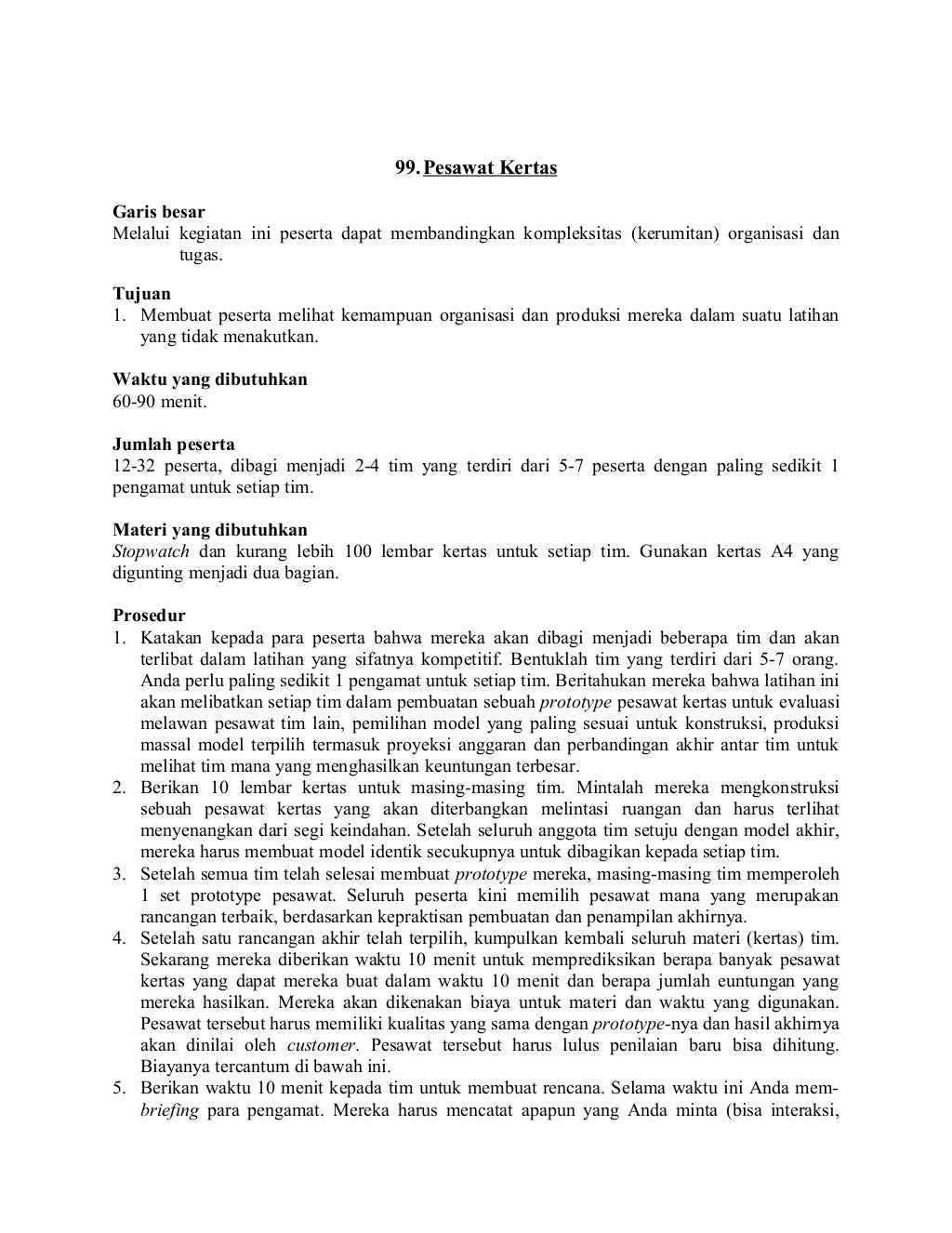 100 permainan untuk training (ice breaking)