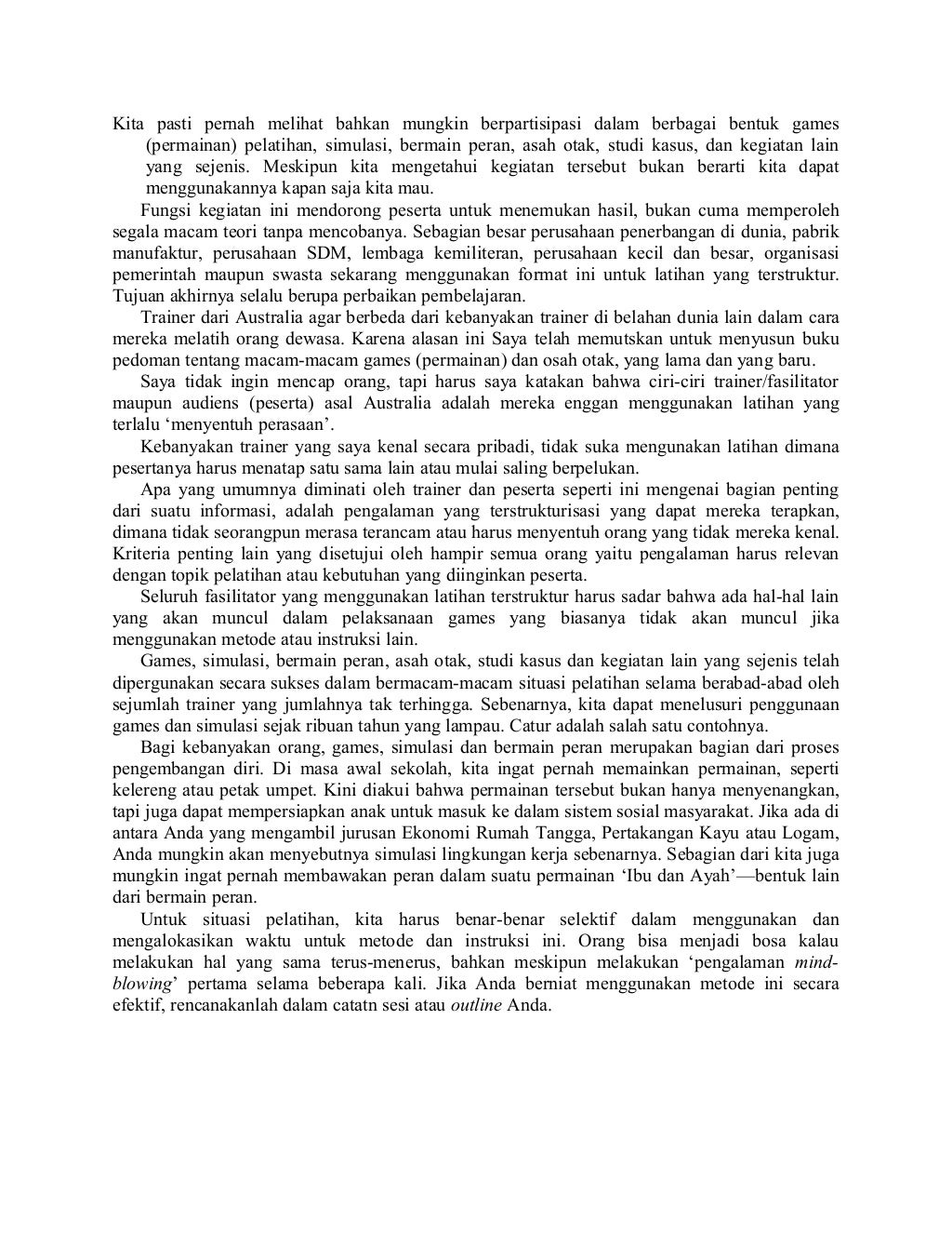 100 permainan untuk training (ice breaking)