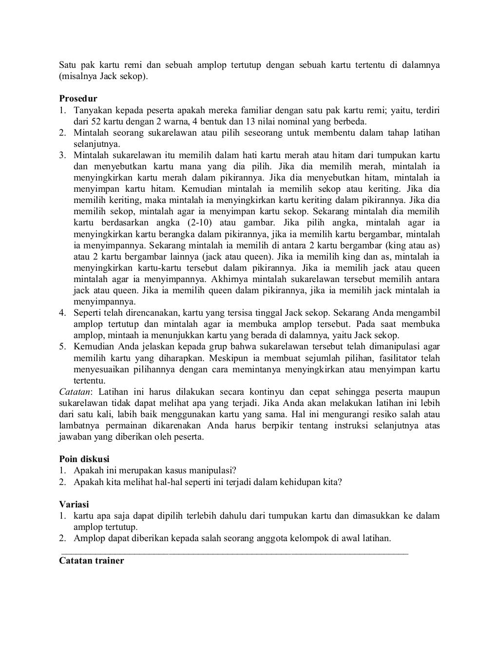 100 permainan untuk training (ice breaking)