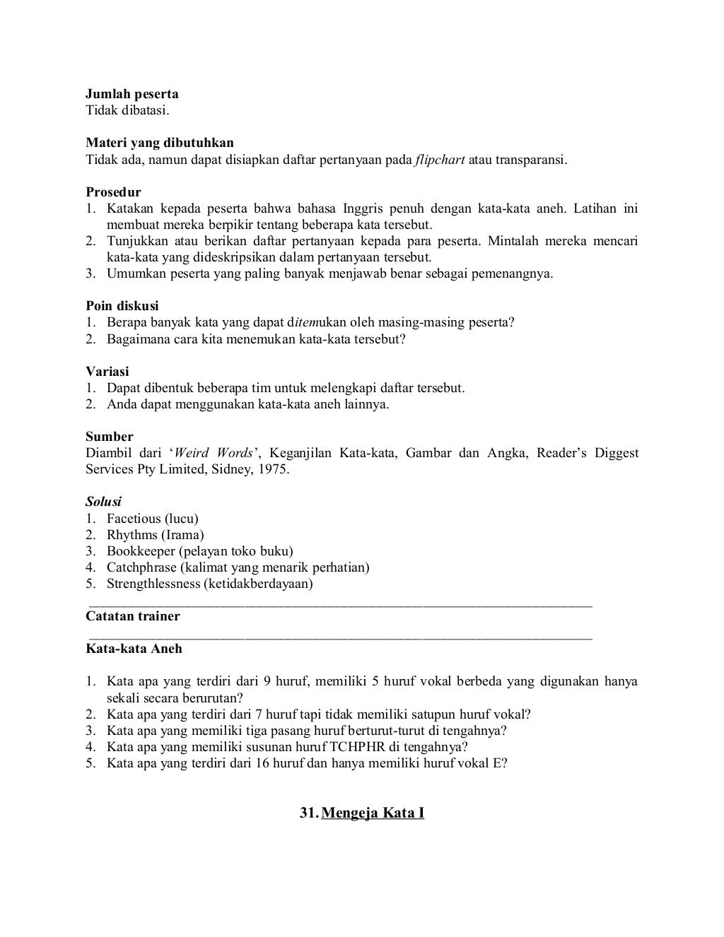 100 permainan untuk training (ice breaking)