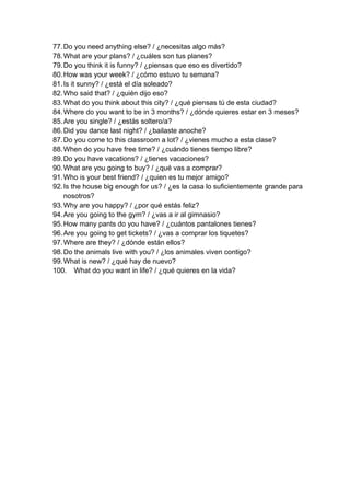 100 preguntas en ingles | PDF