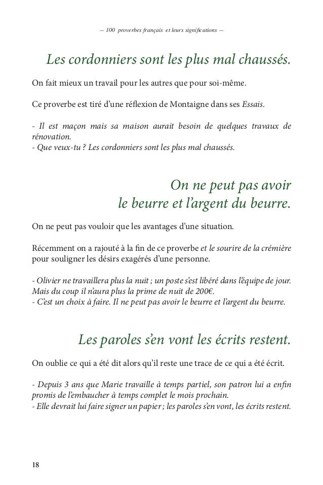 100 Proverbes Francais En Pdf 100 Proverbes Francais En Pdf