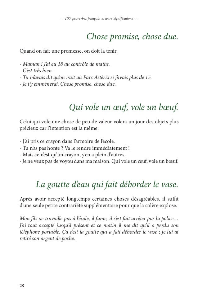100 Proverbes Francais En Pdf