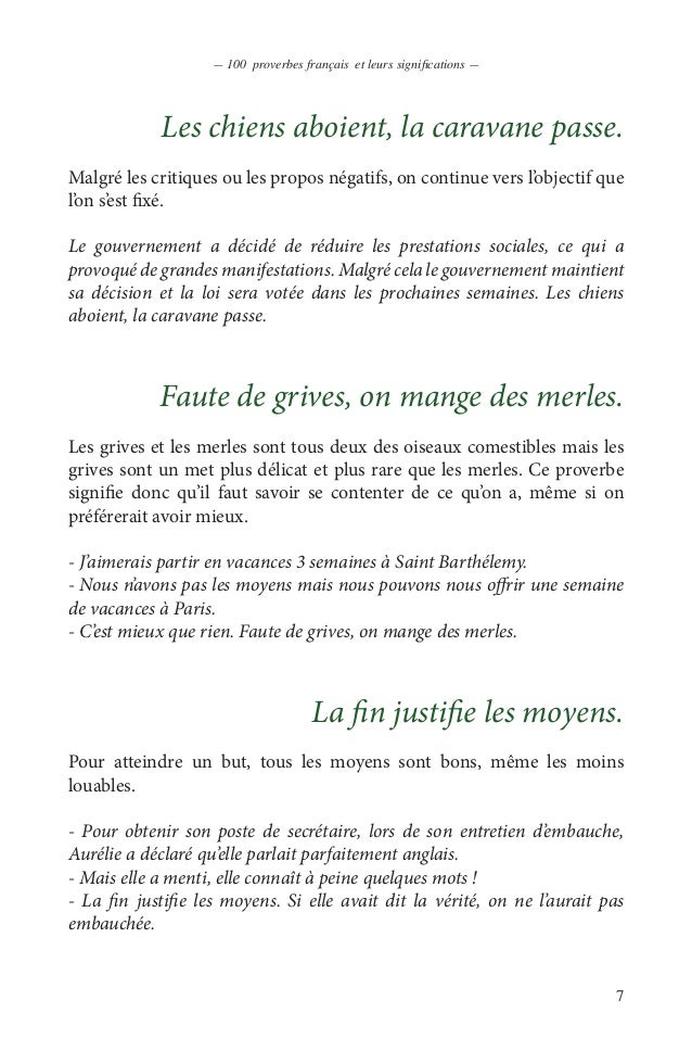 100 Proverbes Francais En Pdf