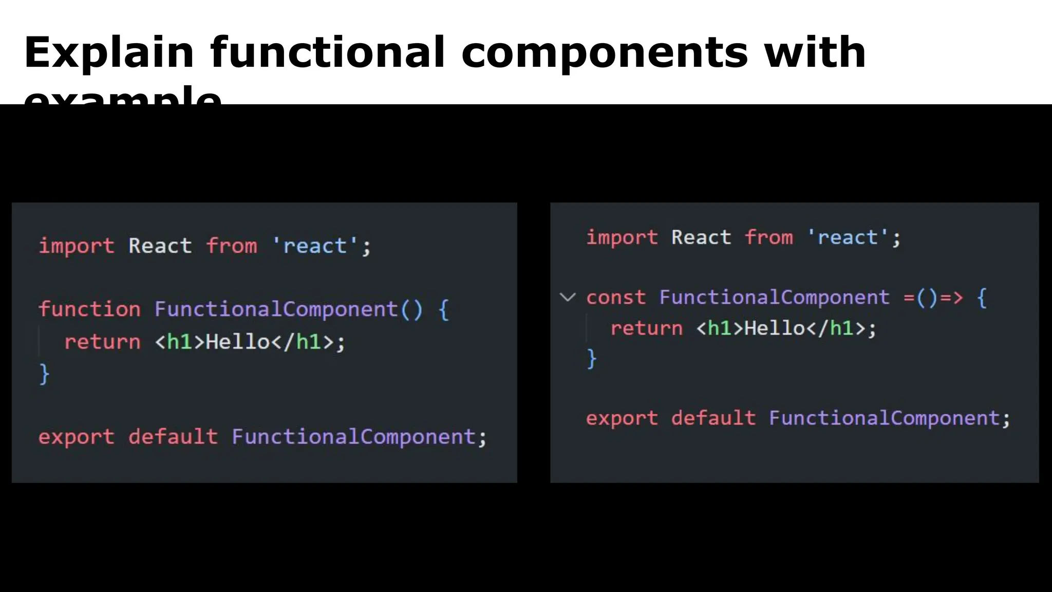Explain functional components with
example
 