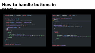 How to handle buttons in
react ?
 
