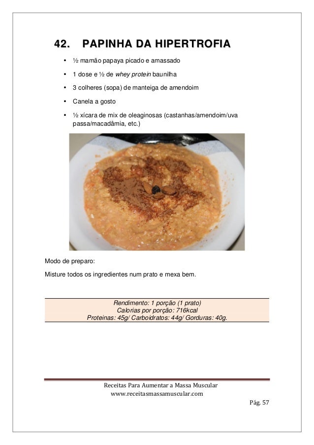 100 receitas para ganho de massa muscular