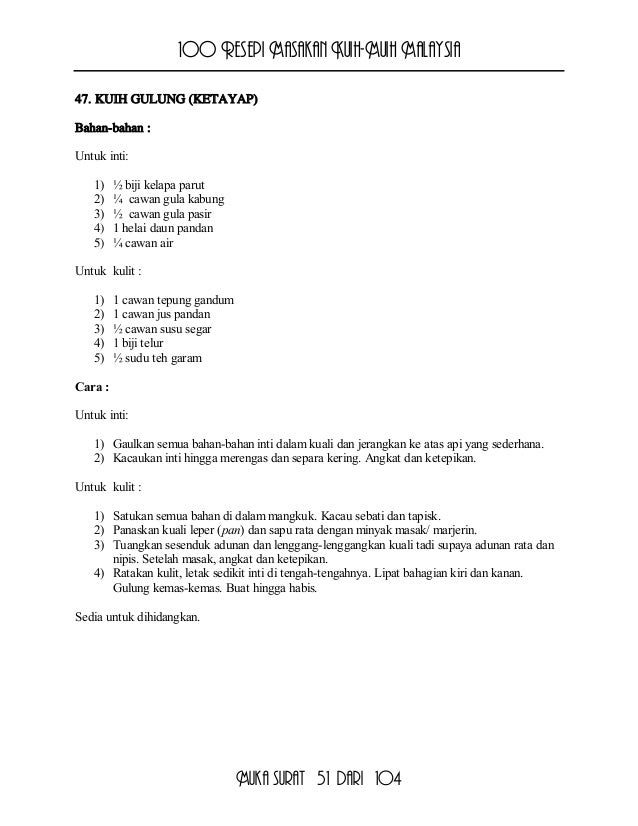 100 Resepi Kuih Muih Malaysia