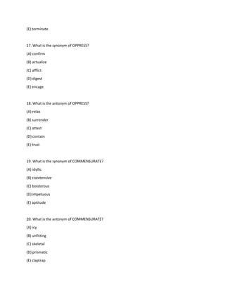 100 Sat Vocabulary Words | PDF