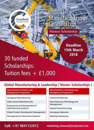 100 % scholarships in UK