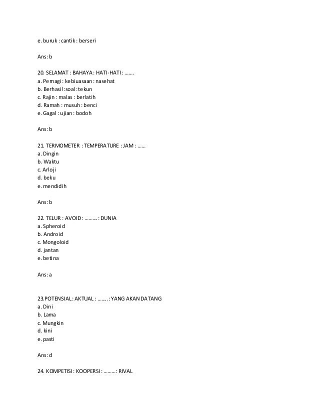 100 Soal Cpns Tpa 100 Soal Cpns Tpa