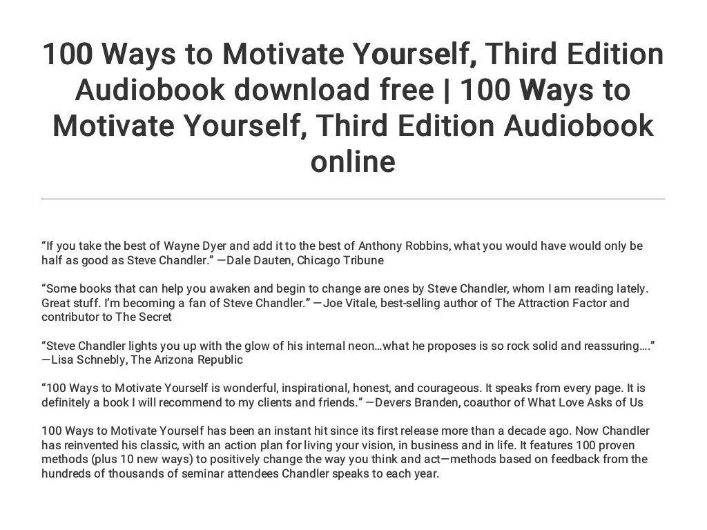 100 Ways to Motivate Yourself... Third Edition Audiobook download fre…