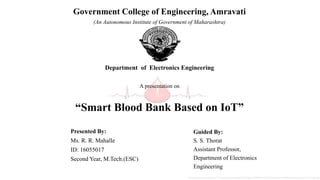 Smart Blood Bank System Based on IoT | PPTX | Blood Disorders ...