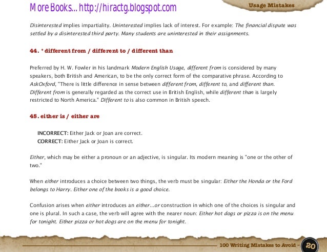 100 writing mistakes to avoid