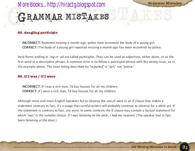 100 writing mistakes to avoid