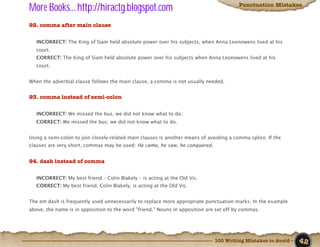 Incorrect Writing Sample 100 writing mistakes 1 | PDF