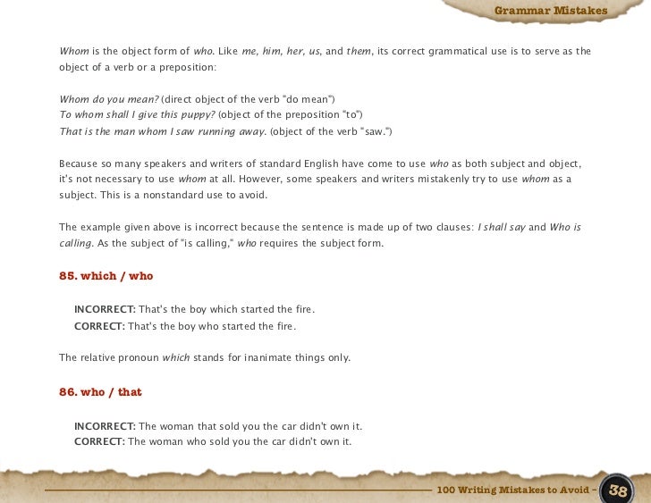 100 writing mistakes to avoid