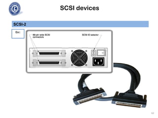 SCSI devices
SCSI-2
62
Ex:
 