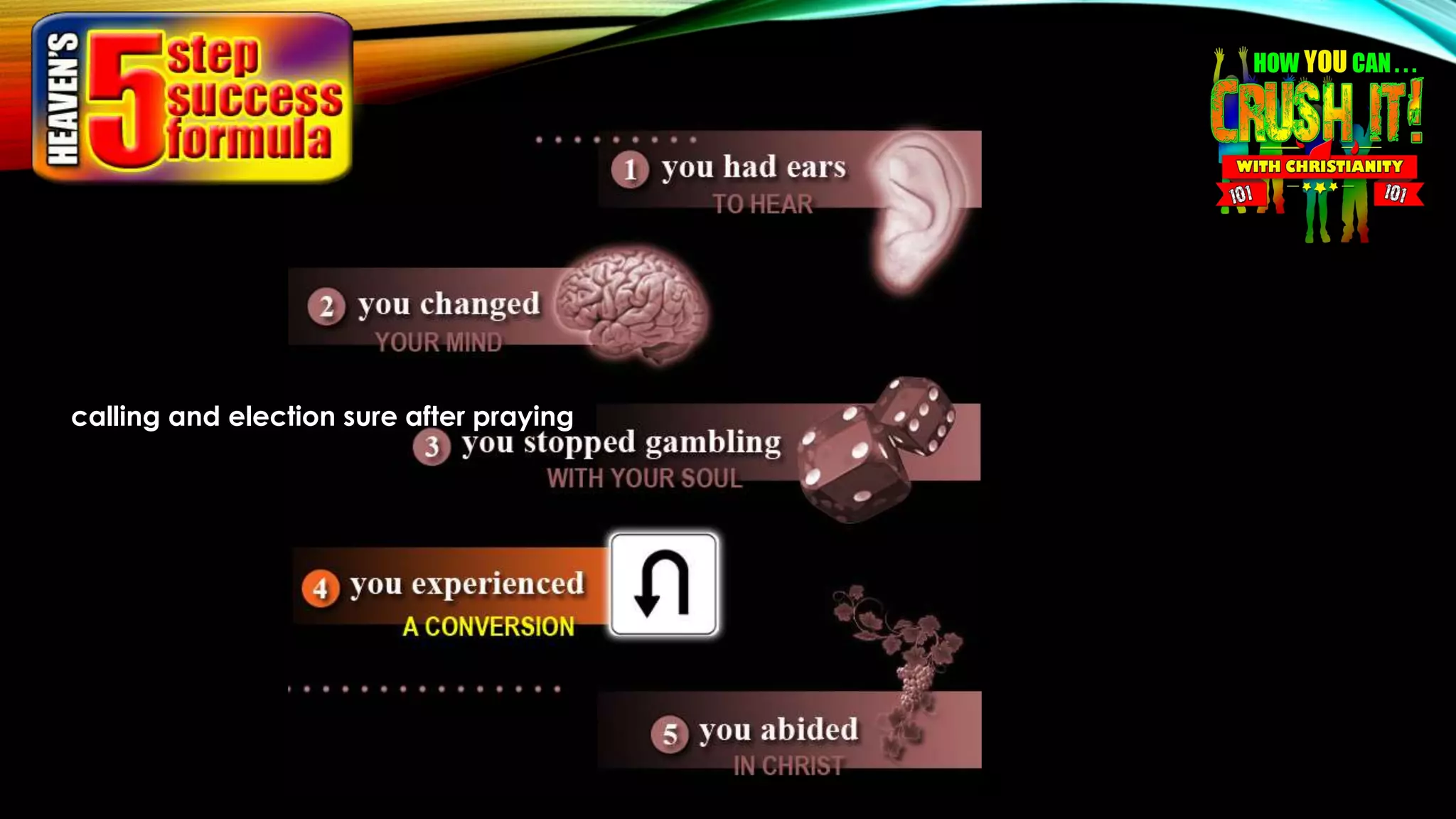 calling and election sure after praying
 