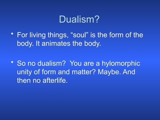 Hylomorphic Philosophy of Plato and Aristotle College Lecture | PPTX