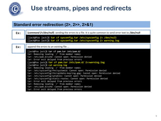 101 3.4 use streams, pipes and redirects | PPT