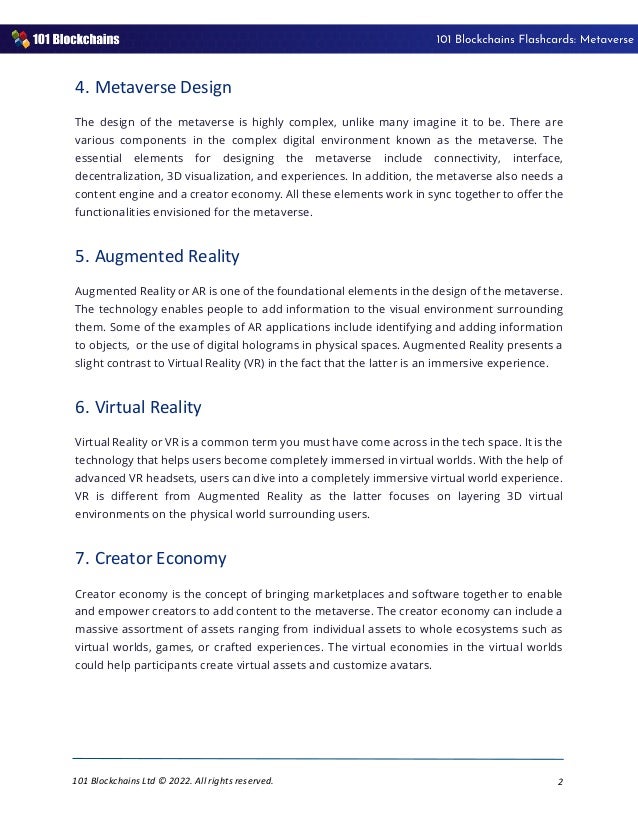 Learn Basics & Advances of Metaverse - 101Blockchains | PDF
