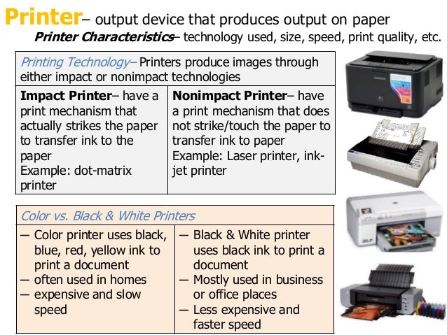 difference between impact and non impact printers with examples