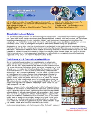 101 Globalisation And Culture
