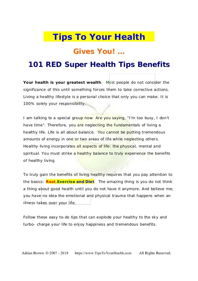 101 Health Tips
