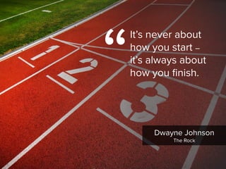 Dwayne Johnson

The Rock
“
It’s never about  
how you start –  
it’s always about  
how you finish.
 