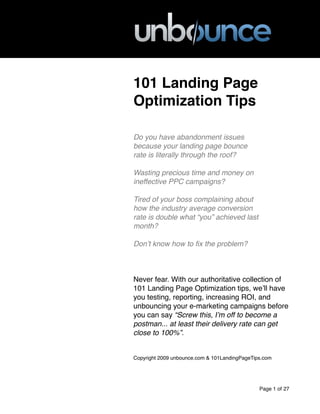 101 Landing Page Optimization Tips | PDF