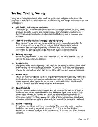 101 Landing Page Optimization Tips | PDF