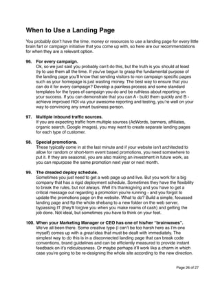 101 Landing Page Optimization Tips | PDF