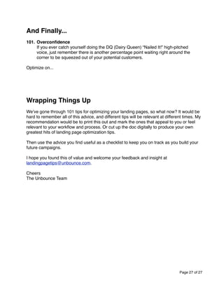 101 Landing Page Optimization Tips | PDF