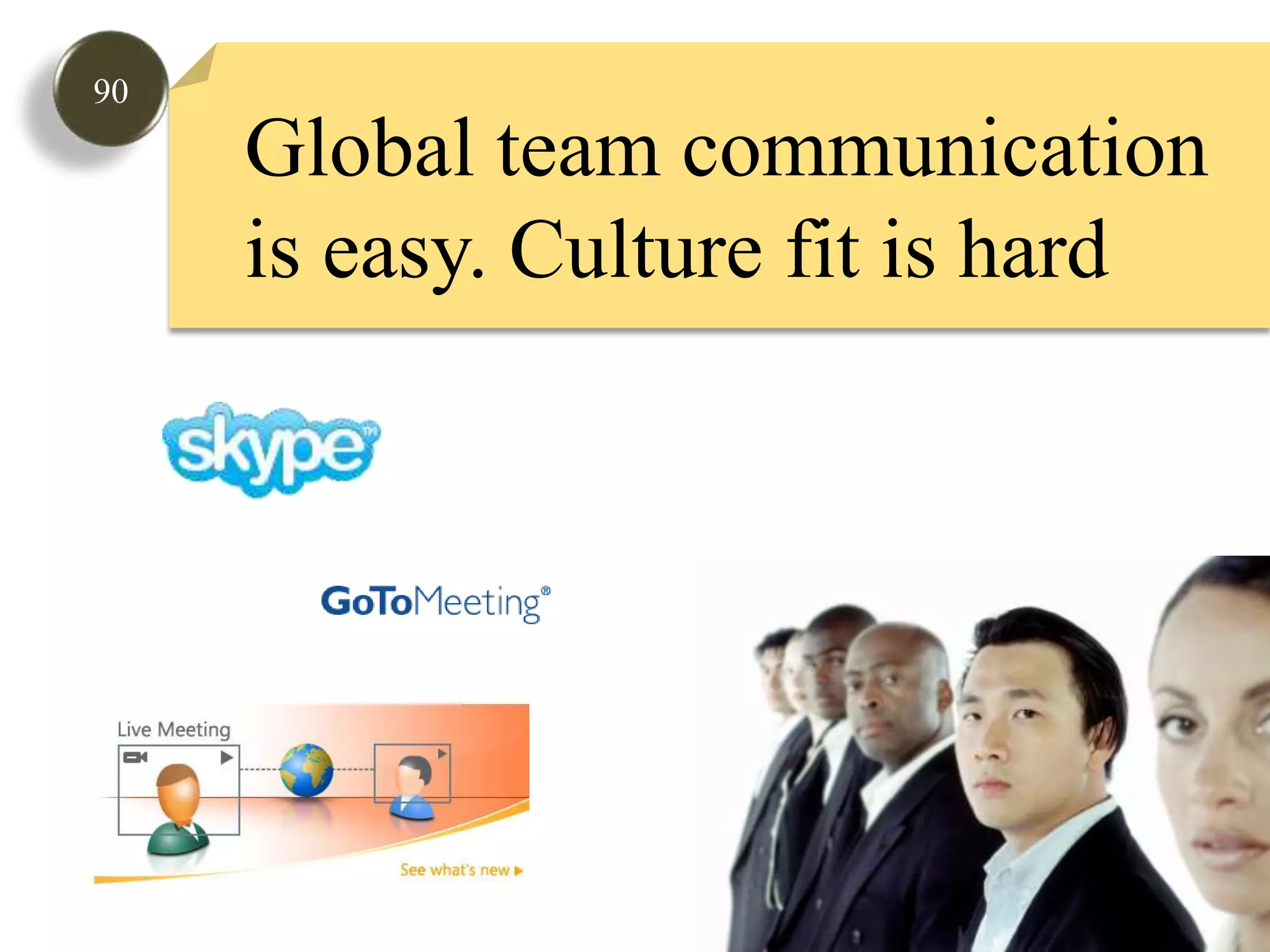 90Global team communication is easy. Culture fit is hard