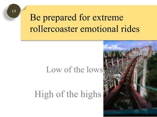 19Be prepared for extreme rollercoaster emotional rides Low of the lowsHigh of the highs