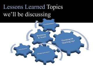 Lessons Learned Topics we’ll be discussing