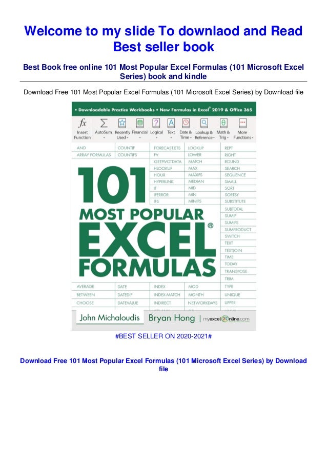 101 Most Popular Excel Formulas 101 Microsoft Excel Series Full Onl