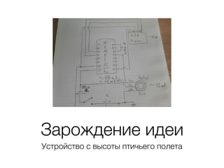 Зарождение идеи
Устройство с высоты птичьего полета
 