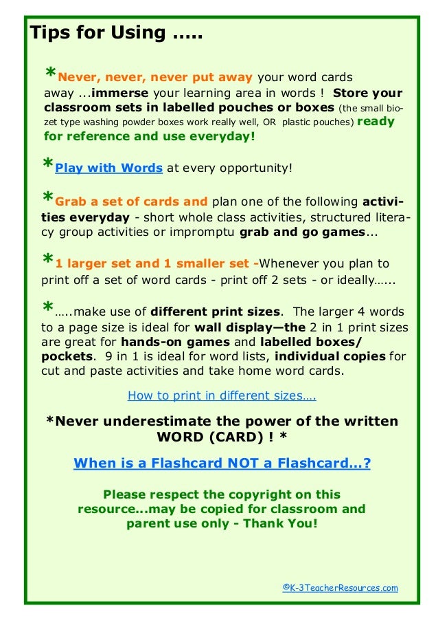 101 waystousewordcards