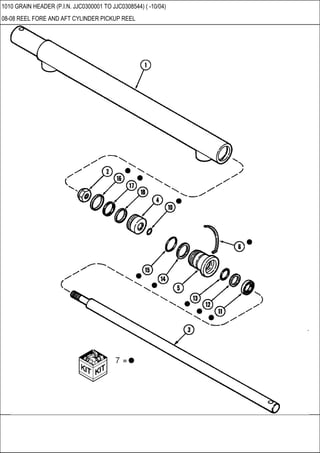 1010 GRAIN HEADER (P.I.N. JJC0300001 TO JJC0308544) ( -10/04)
08-08 REEL FORE AND AFT CYLINDER PICKUP REEL
 