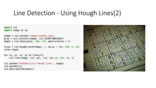Line	Detection	- Using	Hough	Lines(2)
 