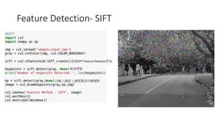 Feature	Detection- SIFT
SIFT	Feature	Detector
u
 