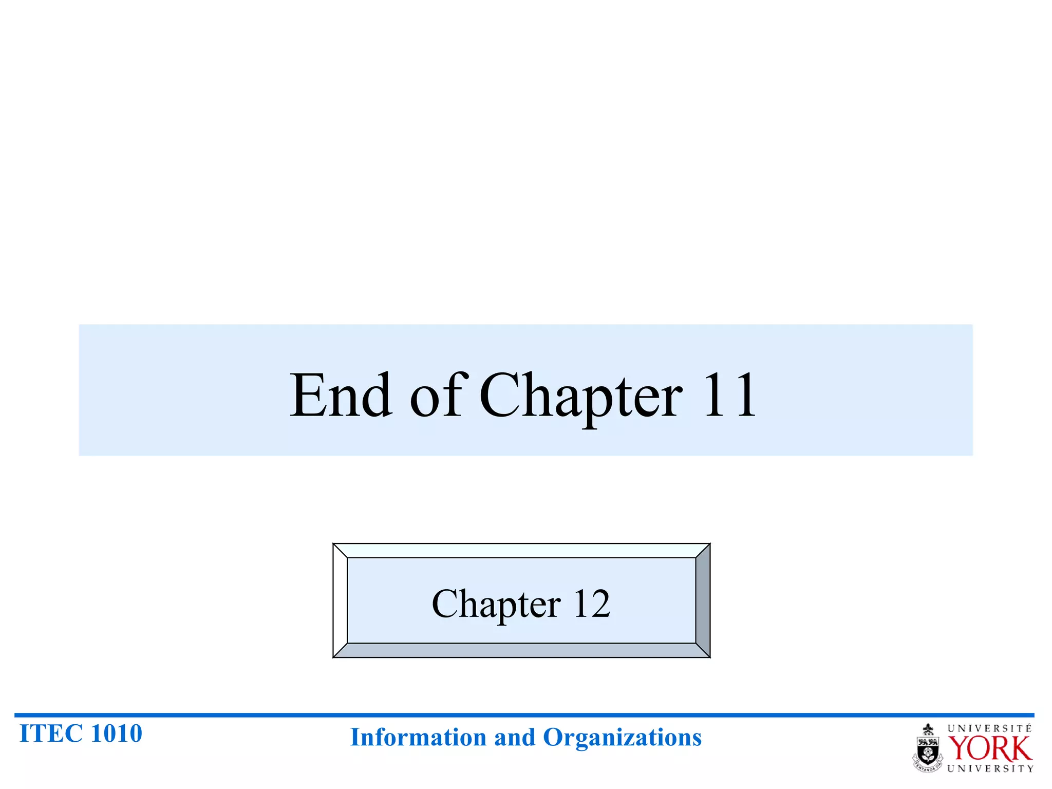 End of Chapter 11 Chapter 12 