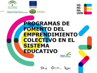 PROGRAMAS DE
FOMENTO DEL
EMPRENDIMIENTO
COLECTIVO EN EL
SISTEMA
EDUCATIVO
 