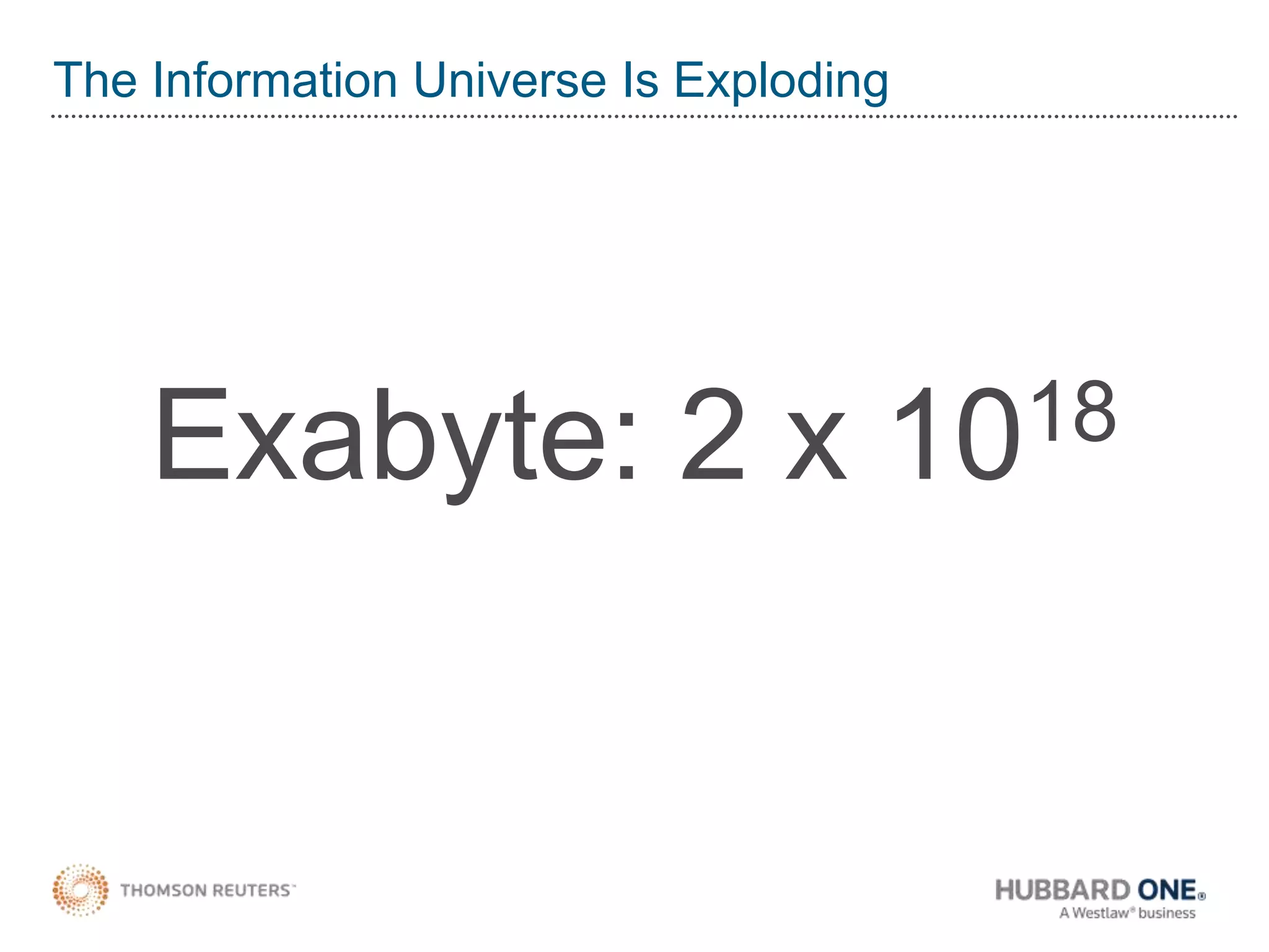 The Information Universe Is ExplodingExabyte: 2 x 1018