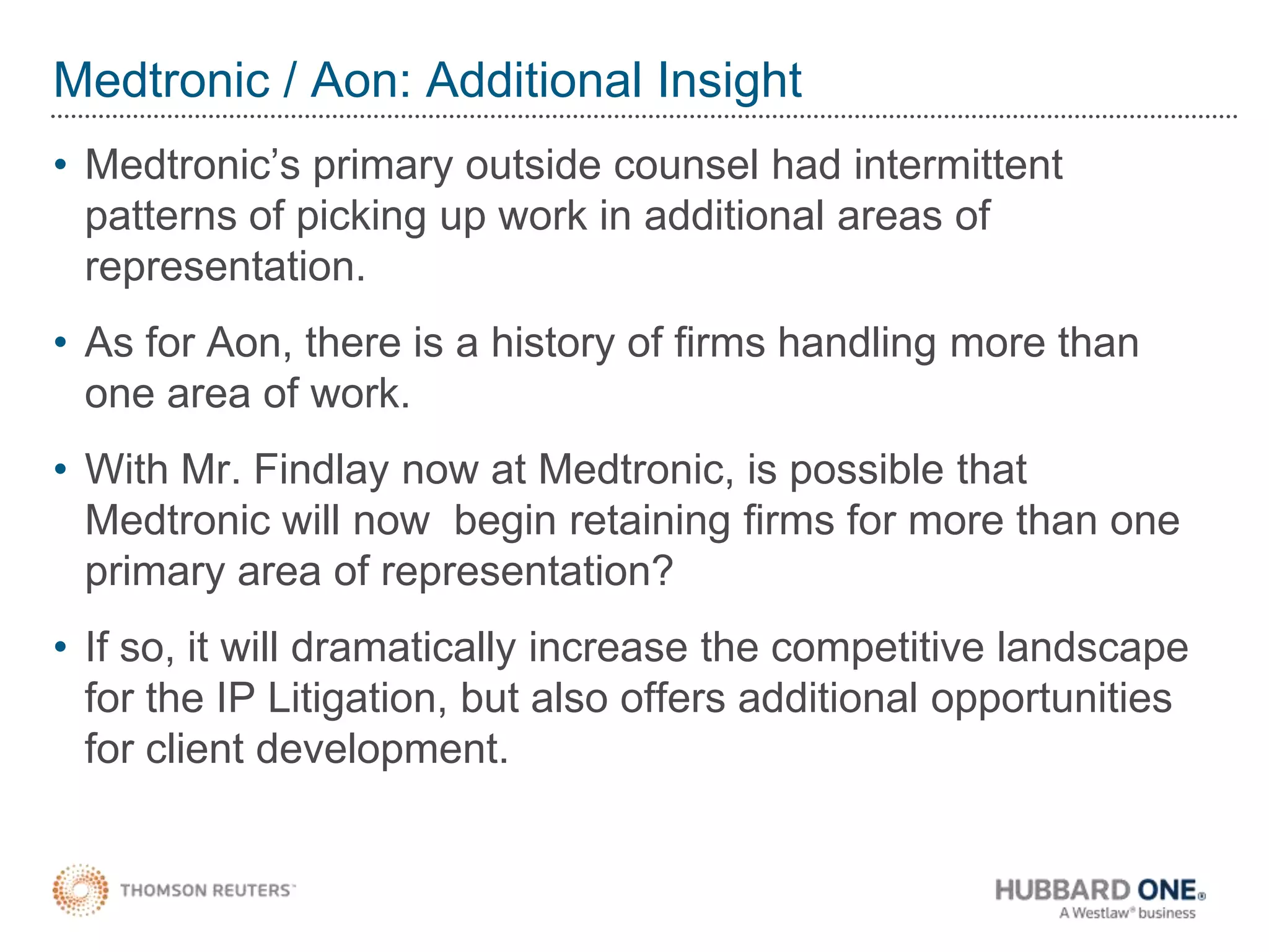 Scenario: Opportunity PrioritizationSCENARIO:  The firm is evaluating a few potential opportunities,  which may be the best opportunity?Our firm has 450 Attorneys, offices in Chi, SF, LA, Dallas, DC, NYCWhich opportunities present the best opportunity for profitability?Some steps used in the analysis:Who do we know?What’s our experience?How profitable might it be?What is the landscape of the market demand, rates, realization?Who is our competition, both real and perceived?