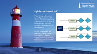 Lighthouse Invention ID ™
The challenge with various
types of publications and the
various events related to each
publicat...