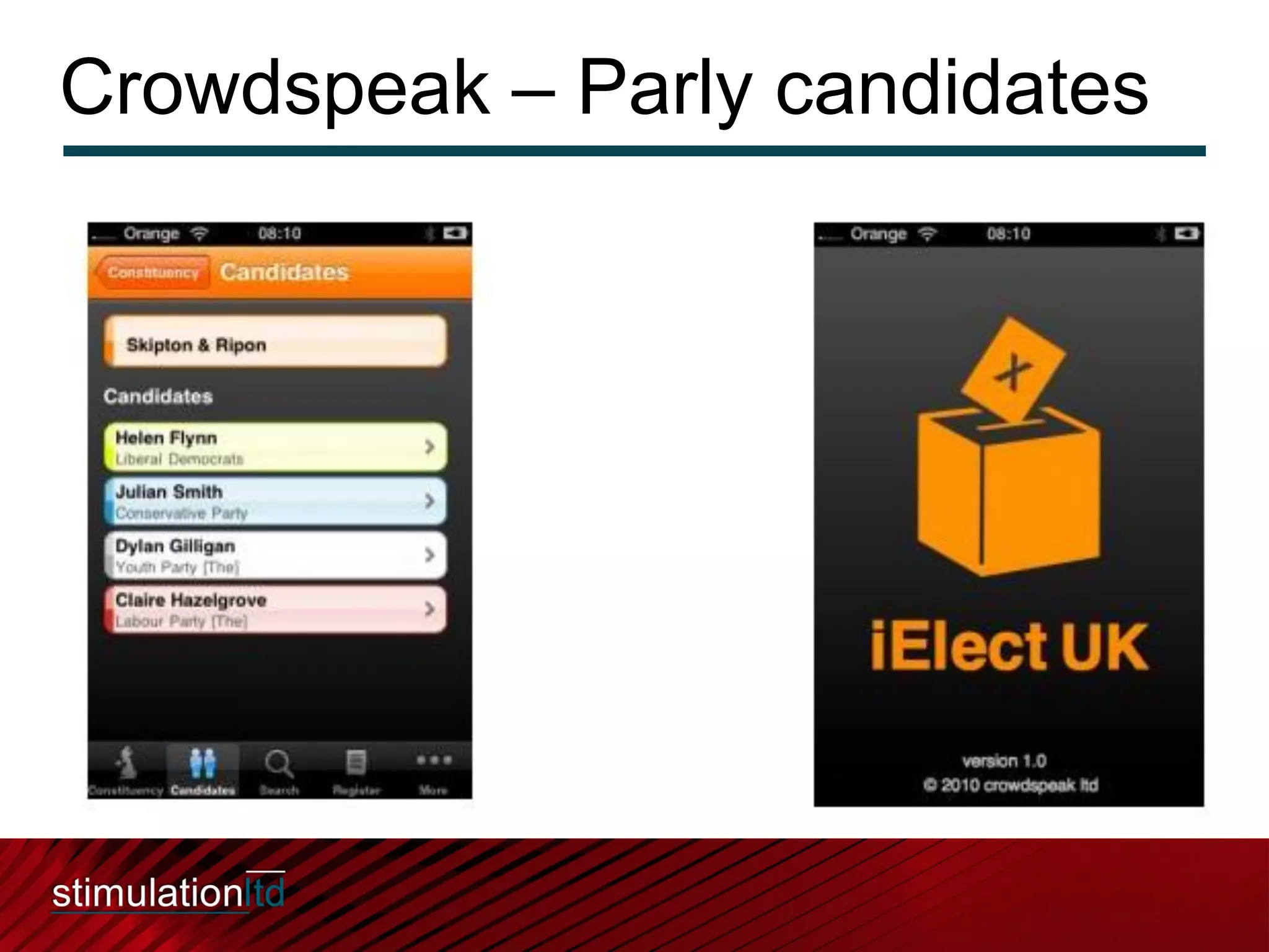 Crowdspeak – Parly candidates
 