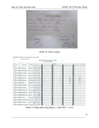 Báo cáo Thực tập nhận thức

GVHD: Th.S Trần Bảo Thành

(Hình 10: Giấy ra cổng)

(Hình 11: Bảng chấm công tháng 2, 3 năm 2013 – ca A)

20

 